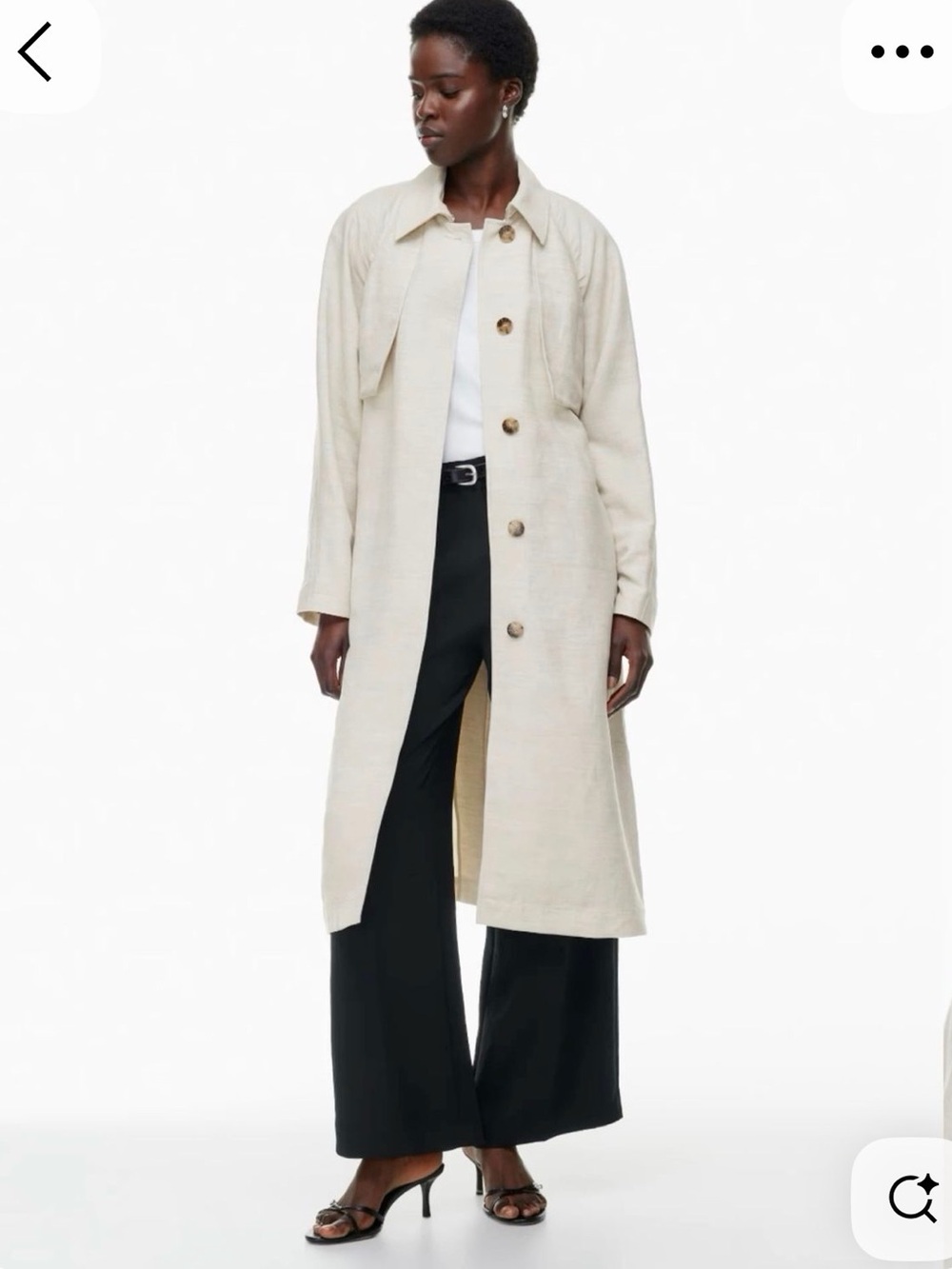 Aritzia Wilfred Eleventh Heathered Beige Linen Trench Coat